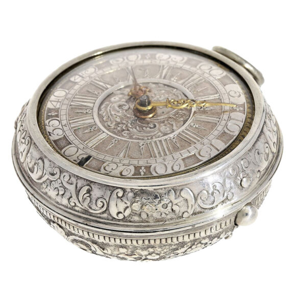 German silver Repoussé verge pocket watch Circa 1700 German silver Repoussé verge pocket watch Circa 1700