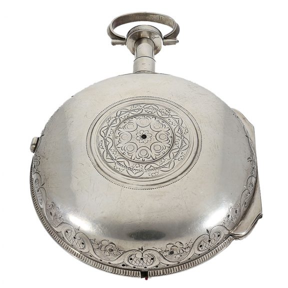 1113-4227-(3) Swiss silver Grande Sonnerie repeating coach clock Circa 1785