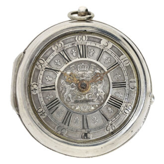 English silver pair cased verge pocket watch Circa 1700 English silver pair cased verge pocket watch Circa 1700