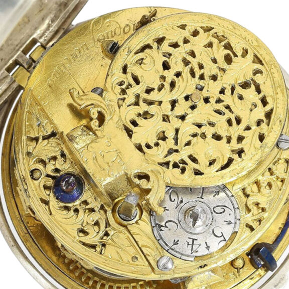 English silver pair cased verge pocket watch Circa 1700 English silver pair cased verge pocket watch Circa 1700