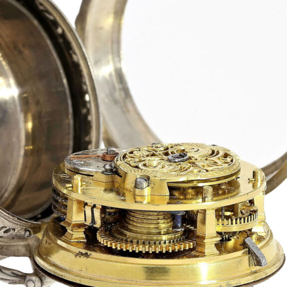 Unusual French open faced Oignon pocket watch Circa 1740 Unusual French open faced Oignon pocket watch Circa 1740