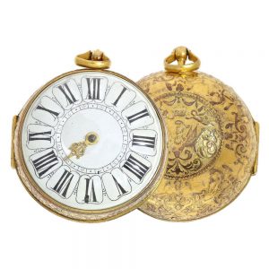 Swiss gilt open faced Oignon pocket watch Circa 1690