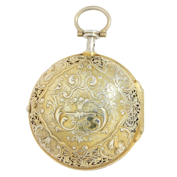 English silver/gilt quater repeater with chatelaine Circa 1691 English silver/gilt quater repeater with chatelaine Circa 1691