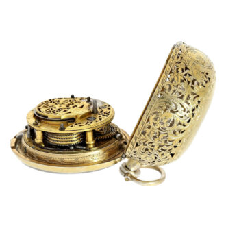 English silver/gilt quater repeater with chatelaine Circa 1691