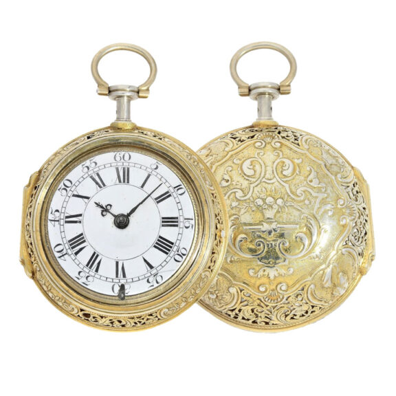 English silver/gilt quater repeater with chatelaine Circa 1691