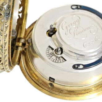 English silver/gilt quater repeater with chatelaine Circa 1691
