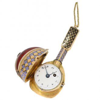 Swiss pendant watch in the shape of a mandolin Circa 1820
