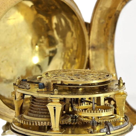 French gilt open faced Oignon pocket watch Circa 1710 French gilt open faced Oignon pocket watch Circa 1710