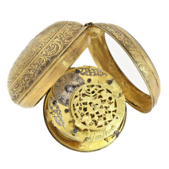 French gilt open faced Oignon pocket watch Circa 1710