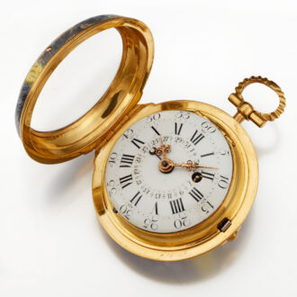 A 18k gold polychrome enamel painted date verge Circa 1775