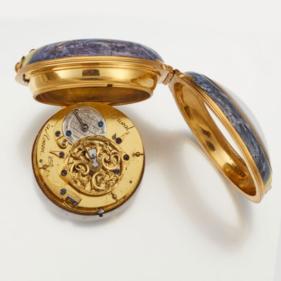 A 18k gold polychrome enamel painted date verge Circa 1775 A 18k gold polychrome enamel painted date verge Circa 1775