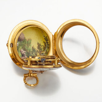 A 18k gold polychrome enamel painted date verge Circa 1775