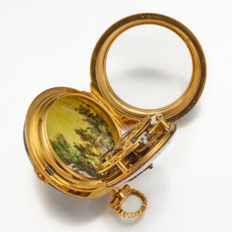 A 18k gold polychrome enamel painted date verge Circa 1775