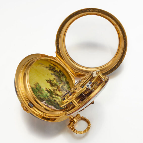 111g A 18k gold polychrome enamel painted date verge Circa 1775