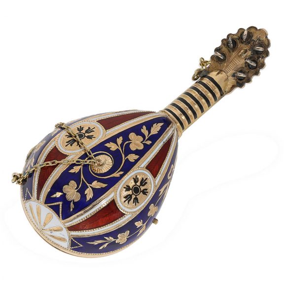 Austrian/Swiss pendant watch in the shape of a mandolin Circa 1800 Austrian/Swiss pendant watch in the shape of a mandolin Circa 1800