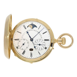 Swiss gold astronomic hunting cased pocket watch Circa 1867