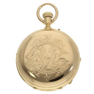 Swiss gold astronomic hunting cased pocket watch Circa 1867
