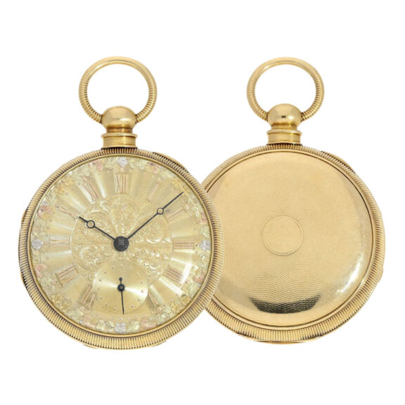 English gold full hunter lever pocket watch Circa 1800 English gold full hunter lever pocket watch Circa 1800