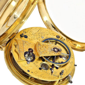 English gold full hunter lever pocket watch Circa 1800