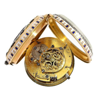 Exquisite Swiss gold, enamel verge pocket watch Circa 1780