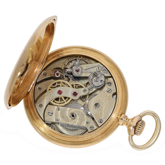 Rare Swiss gold deck watch with centre seconds Circa 1895 Rare Swiss gold deck watch with centre seconds Circa 1895
