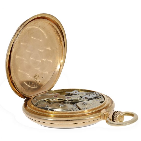 Rare Swiss gold deck watch with centre seconds Circa 1895 Rare Swiss gold deck watch with centre seconds Circa 1895