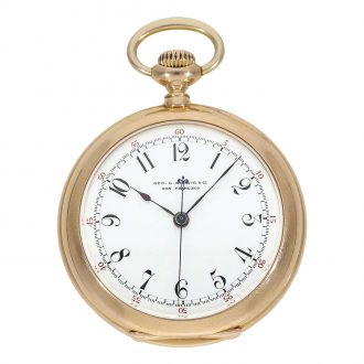 Rare Swiss gold deck watch with centre seconds Circa 1895 Rare Swiss gold deck watch with centre seconds Circa 1895