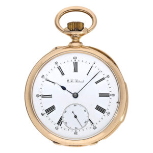 French 18K gold minute repeating keyless lever watch Circa 1885