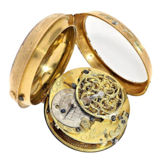 French gold and Rococo enamel verge watch Circa 1760