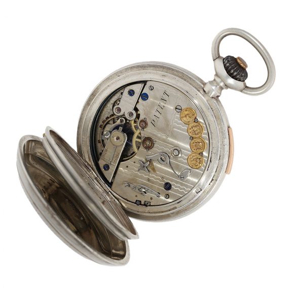Swiss silver lever watch with concealed erotic automaton Circa 1890 Swiss silver lever watch with concealed erotic automaton Circa 1890