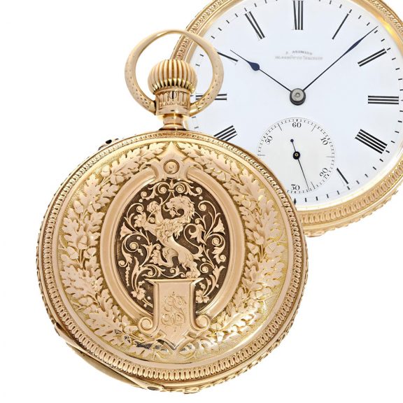 German 14 carat gold splendour Glashütte watch Circa 1877