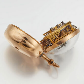 A Swiss verge watch gold and enamel triple cased Circa 1760
