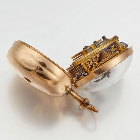 A Swiss verge watch gold and enamel triple cased Circa 1760 A Swiss verge watch gold and enamel triple cased Circa 1760