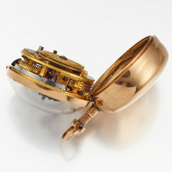A Swiss verge watch gold and enamel triple cased Circa 1760 A Swiss verge watch gold and enamel triple cased Circa 1760
