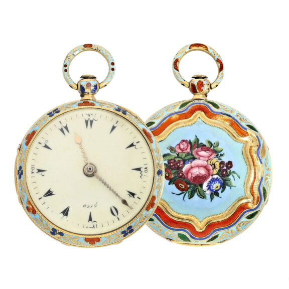 French gold, enamel verge for the Ottoman market Circa 1810 French gold, enamel verge for the Ottoman market Circa 1810