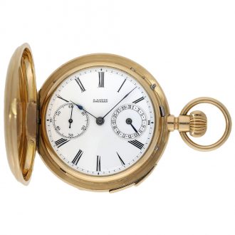 Rare German hunting cased repeating watch with date Circa 1871
