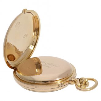 German 18K gold open faced lever chronograph Circa 1896
