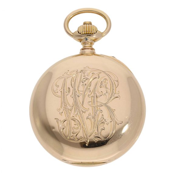 German 18K gold open faced lever chronograph Circa 1896 German 18K gold open faced lever chronograph Circa 1896
