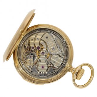 Swiss minute repeating open faced precision watch Circa 1902