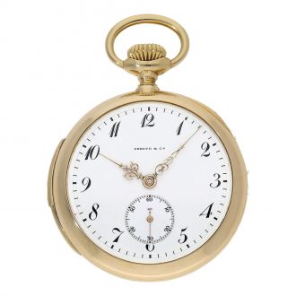 Swiss minute repeating open faced precision watch Circa 1902