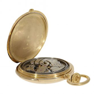 Swiss minute repeating open faced precision watch Circa 1902