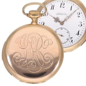 Rare Swiss minute repeating open faced pocket watch Circa 1893