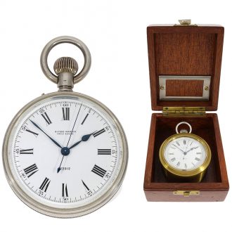 High-precision Swiss pocket deck chronometer watch Circa 1942