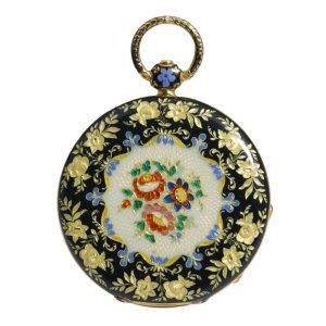 Exquisitely Swiss gold and enamel watch chain Circa 1830