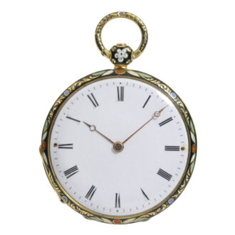 Exquisitely Swiss gold and enamel watch chain Circa 1830