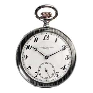 Very fine Swiss silver niëllo lever pocket watch Circa 1920