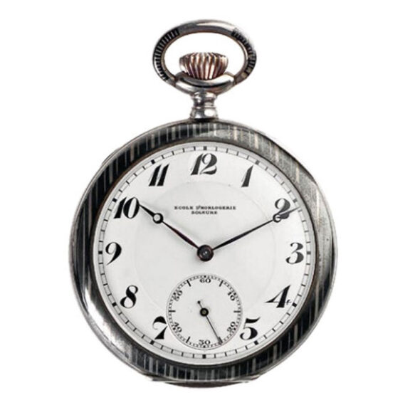 Very fine Swiss silver niëllo lever pocket watch Circa 1920