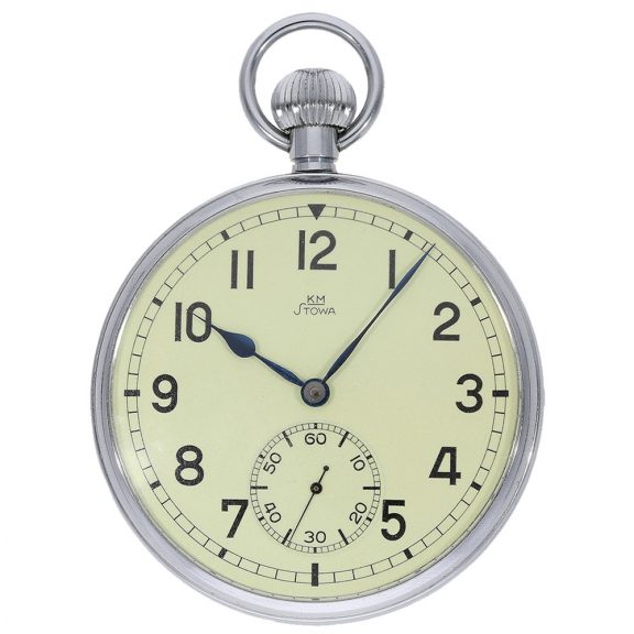 German unworn chromed lever military deck watch Circa 1940