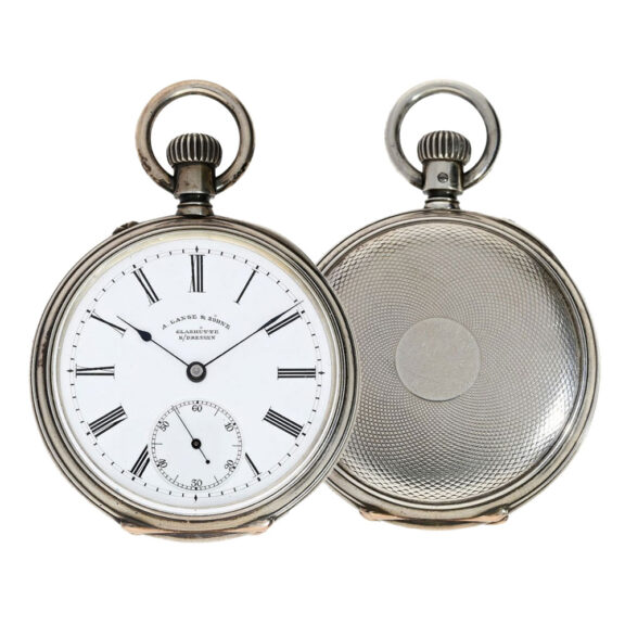 German silver open faced Glashütte pocket watch Circa 1895