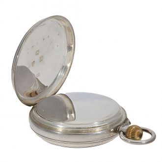 English silver deck watch with 34 minute carrousel Circa 1895